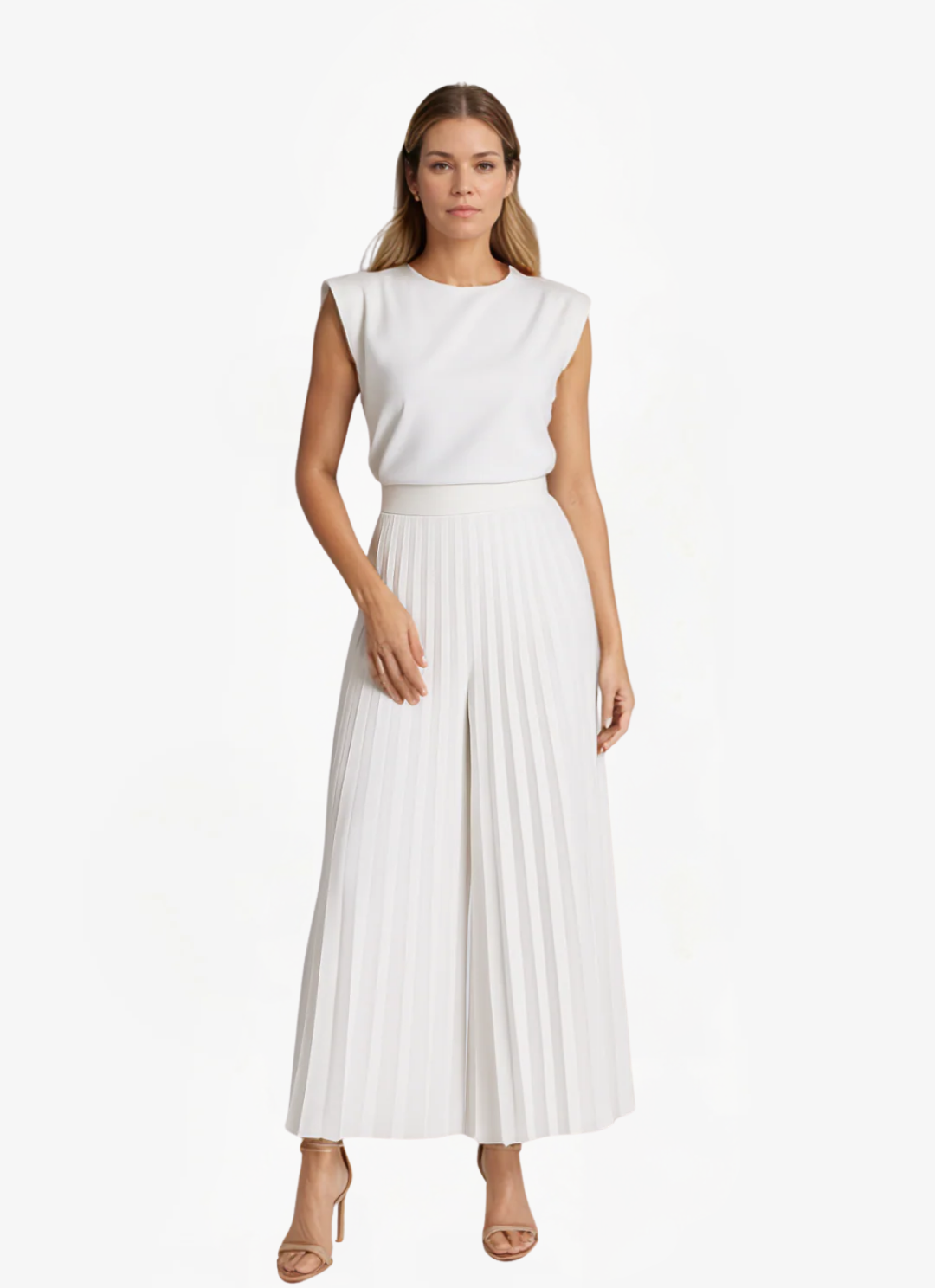 Loungewear Club™ | Ensemble élégant avec pantalon palazzo plissé