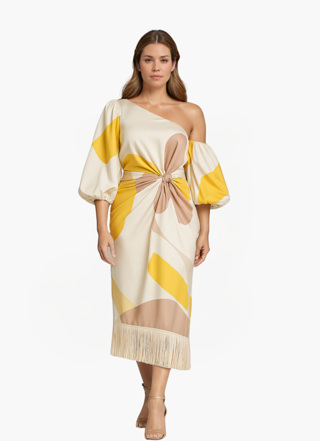 Loungewear Club™ | Robe en satin avec manches bouffantes