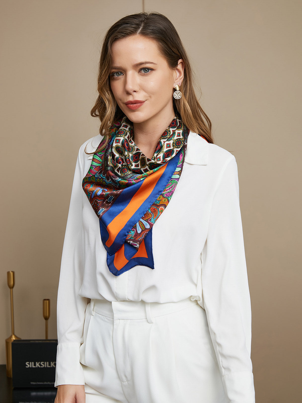 Loungewear Club™️ | Foulard carré bohème en soie