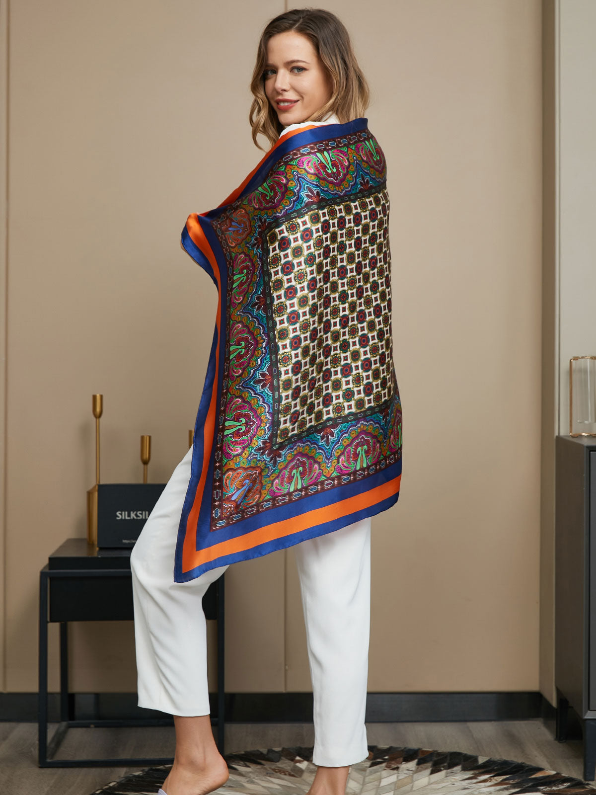 Loungewear Club™️ | Foulard carré bohème en soie