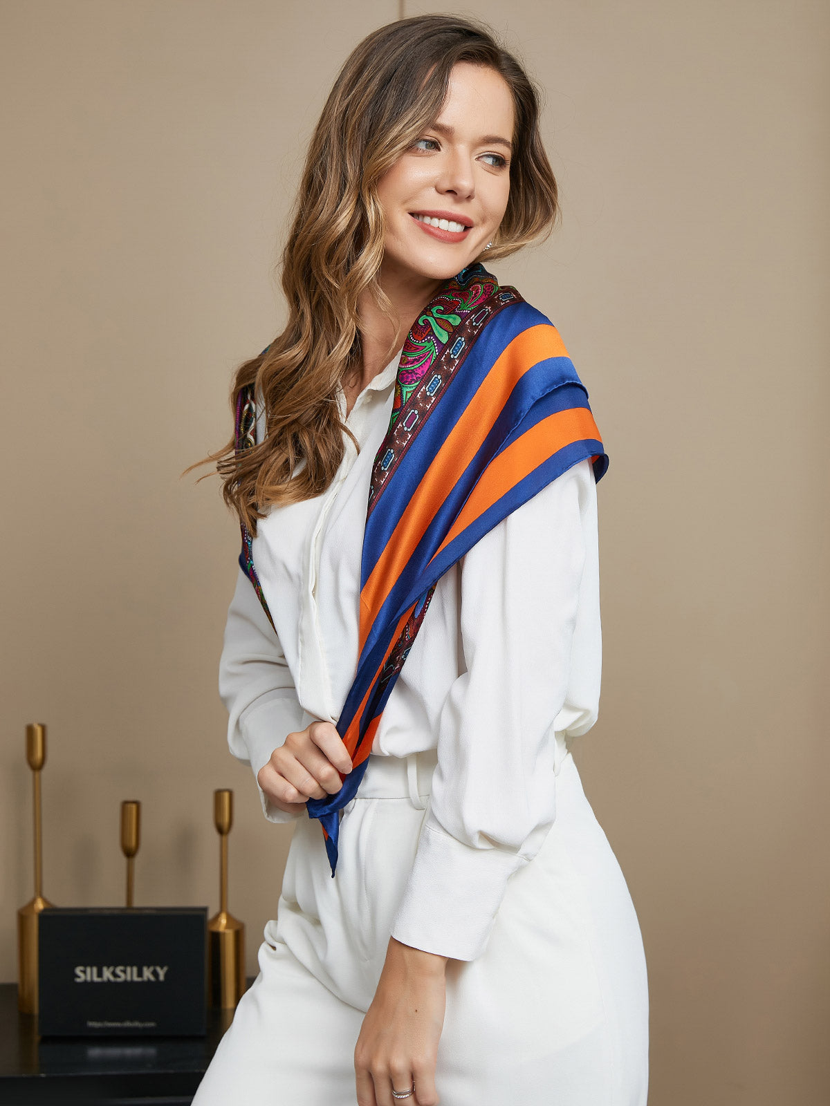 Loungewear Club™️ | Foulard carré bohème en soie