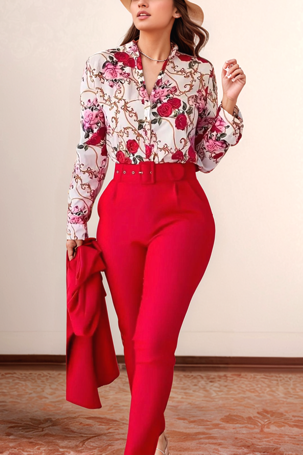 Loungewear Club™ | Blouse Imprimée & Pantalon Taille Haute