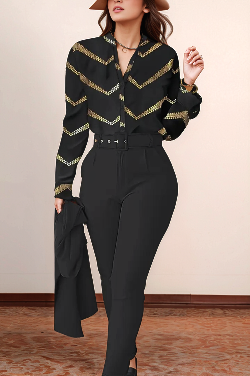 Loungewear Club™ | Blouse Imprimée & Pantalon Taille Haute