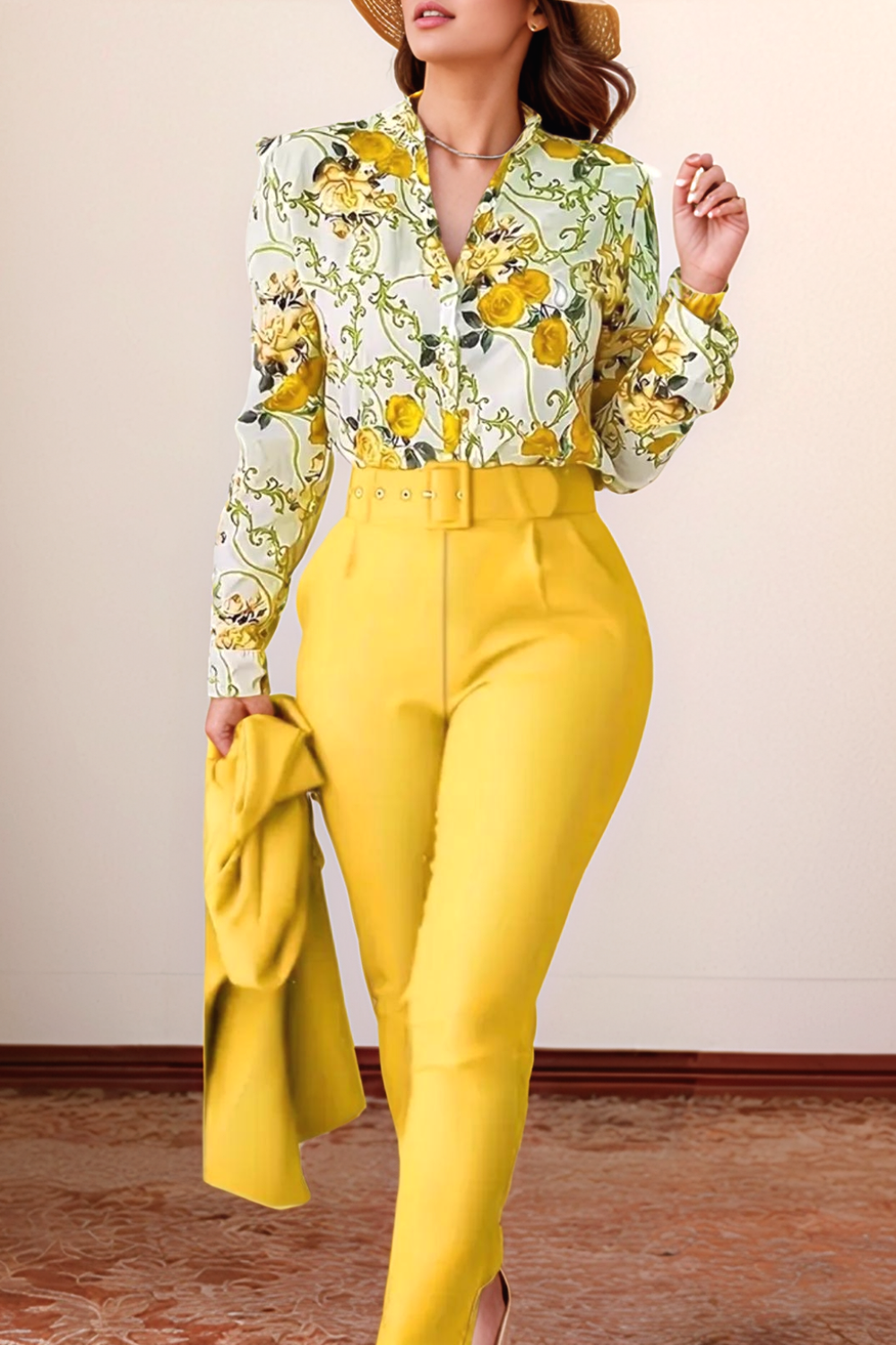 Loungewear Club™ | Blouse Imprimée & Pantalon Taille Haute