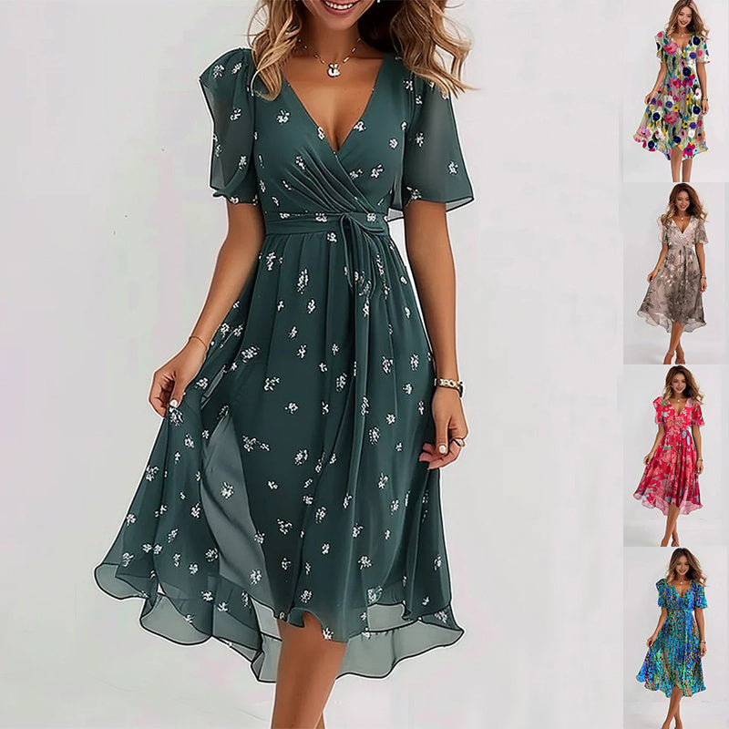 Liza™ - Robe Midi Abstraite Vibrante
