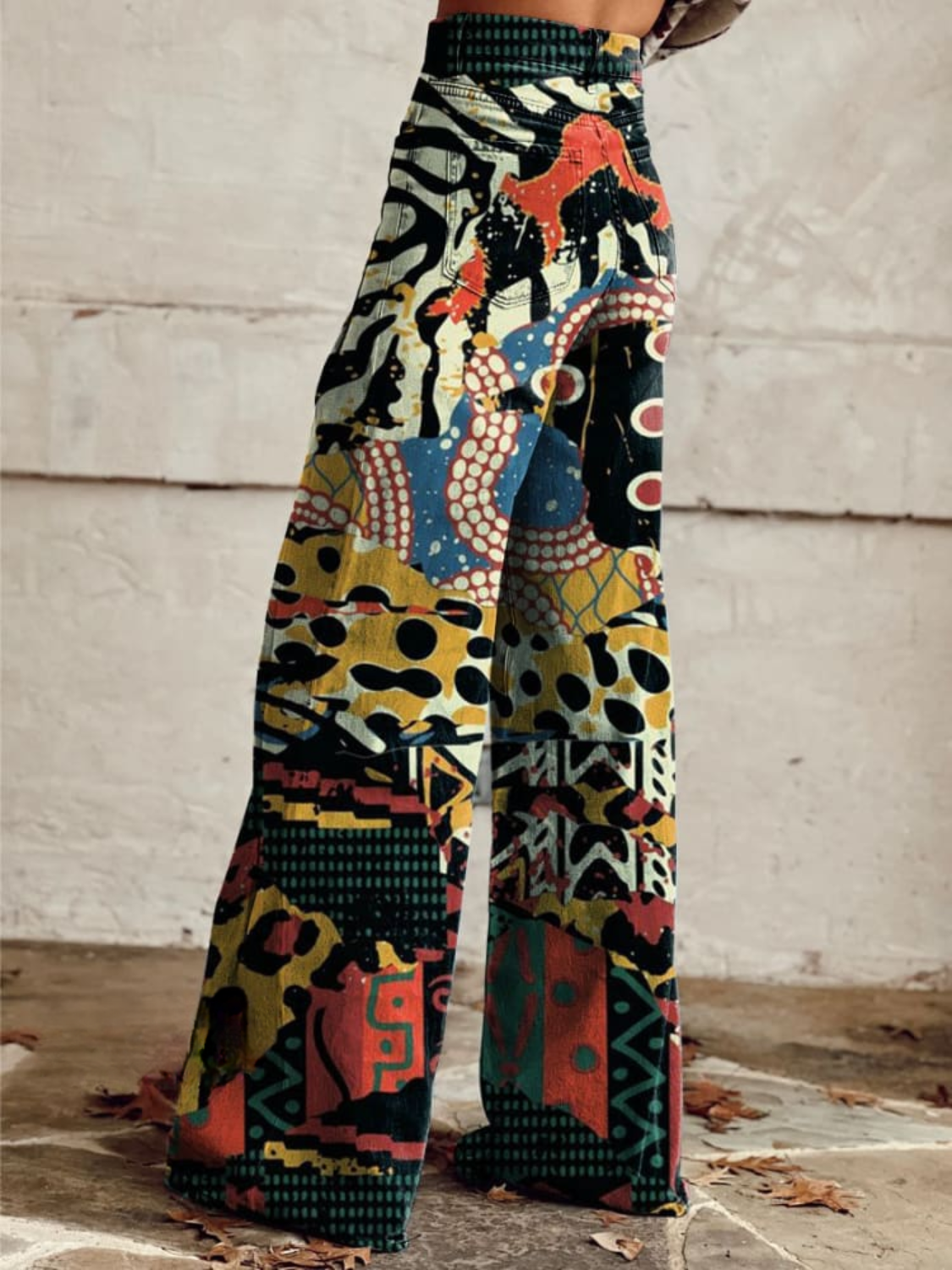 ÉLODIE | Pantalon Ample avec Imprimé Artistique Élégant et Audacieux
