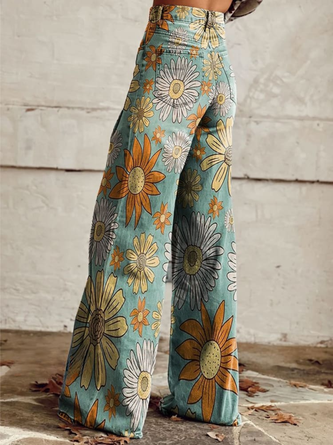 CIRILLA | Pantalon Palazzo à Motif Floral Rétro