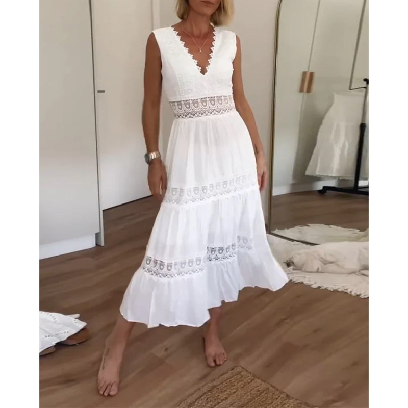Aurélie - Robe en Dentelle Élégante avec Décolleté en V