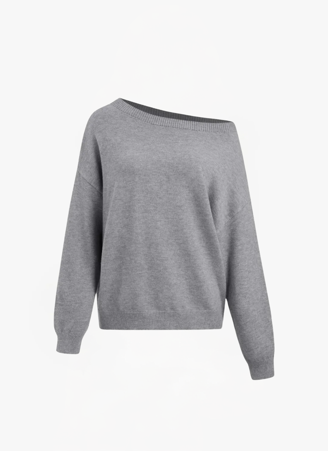Loungewear Club™ | Pull Oversized à Col Asymétrique Tricoté