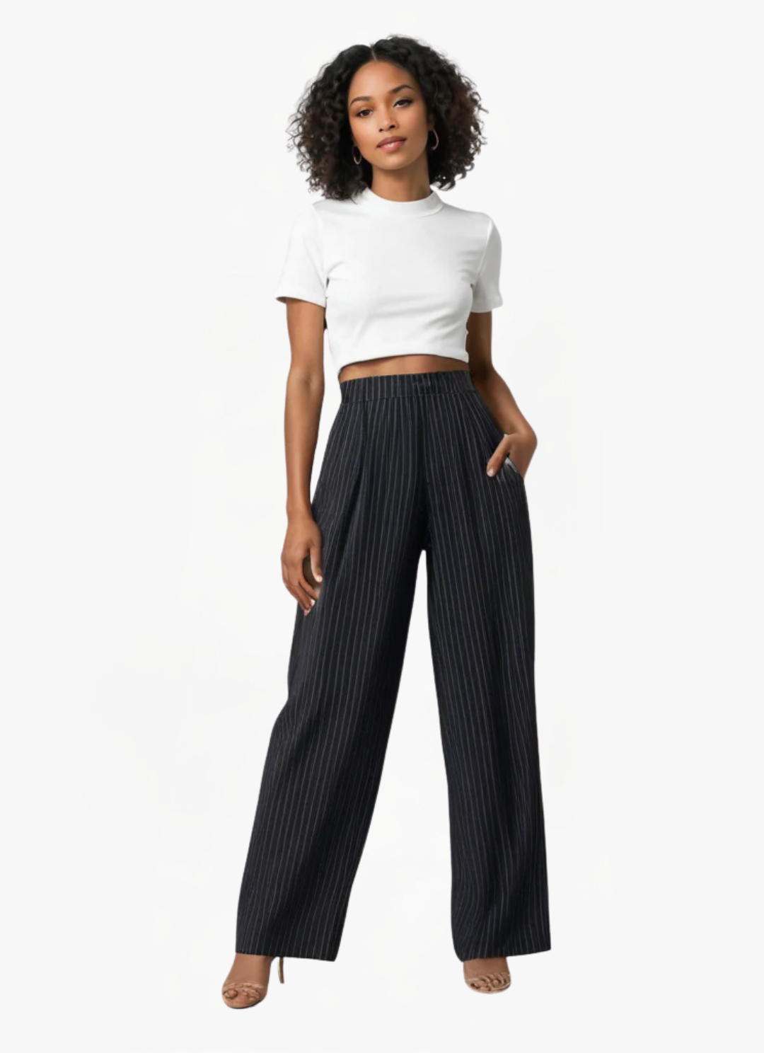 Loungewear Club™ | Pantalon Large à Rayures Chic
