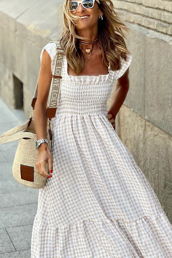 Odette™ - Robe d'été à carreaux élégante