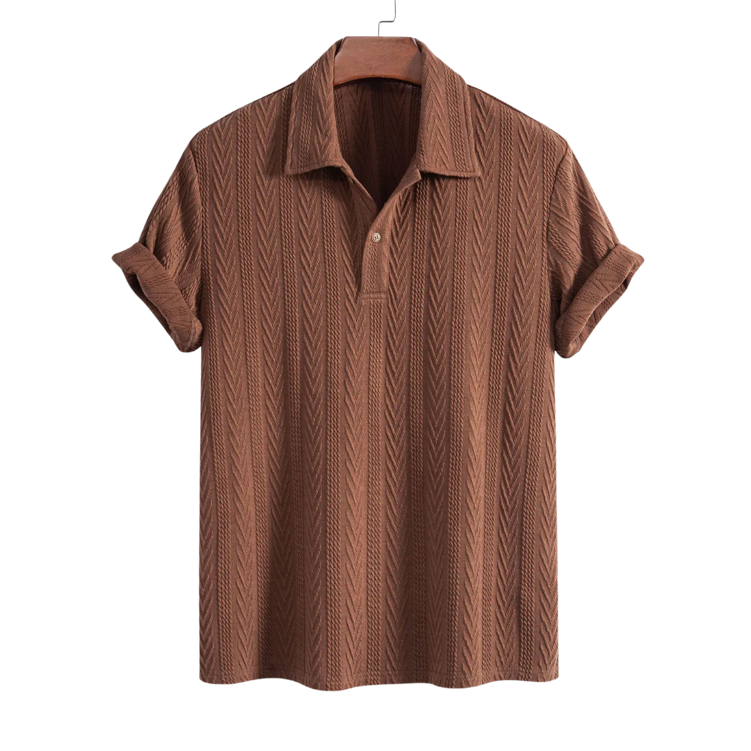 Loungewear Club™ - Polo Jacquard Géométrique Tricoté