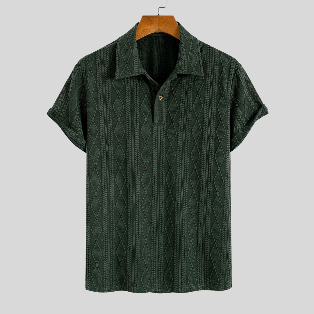 Loungewear Club™ - Polo Jacquard Tricoté avec Motif à Carreaux