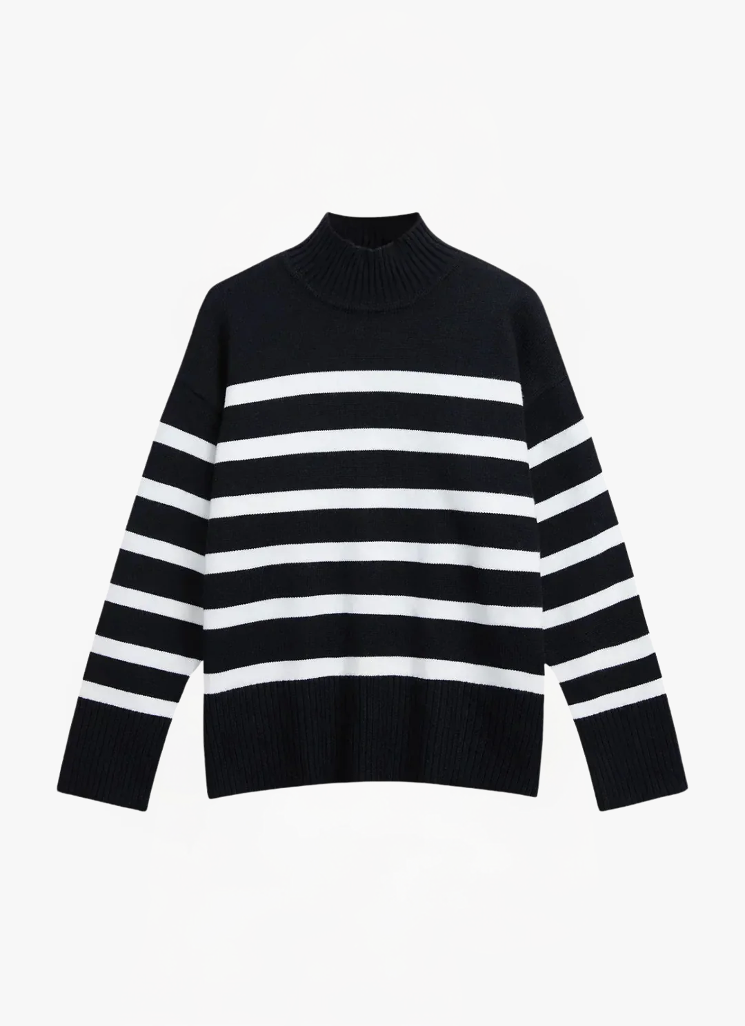 Loungewear Club™ | Pull Col Montant Rayé Confortable