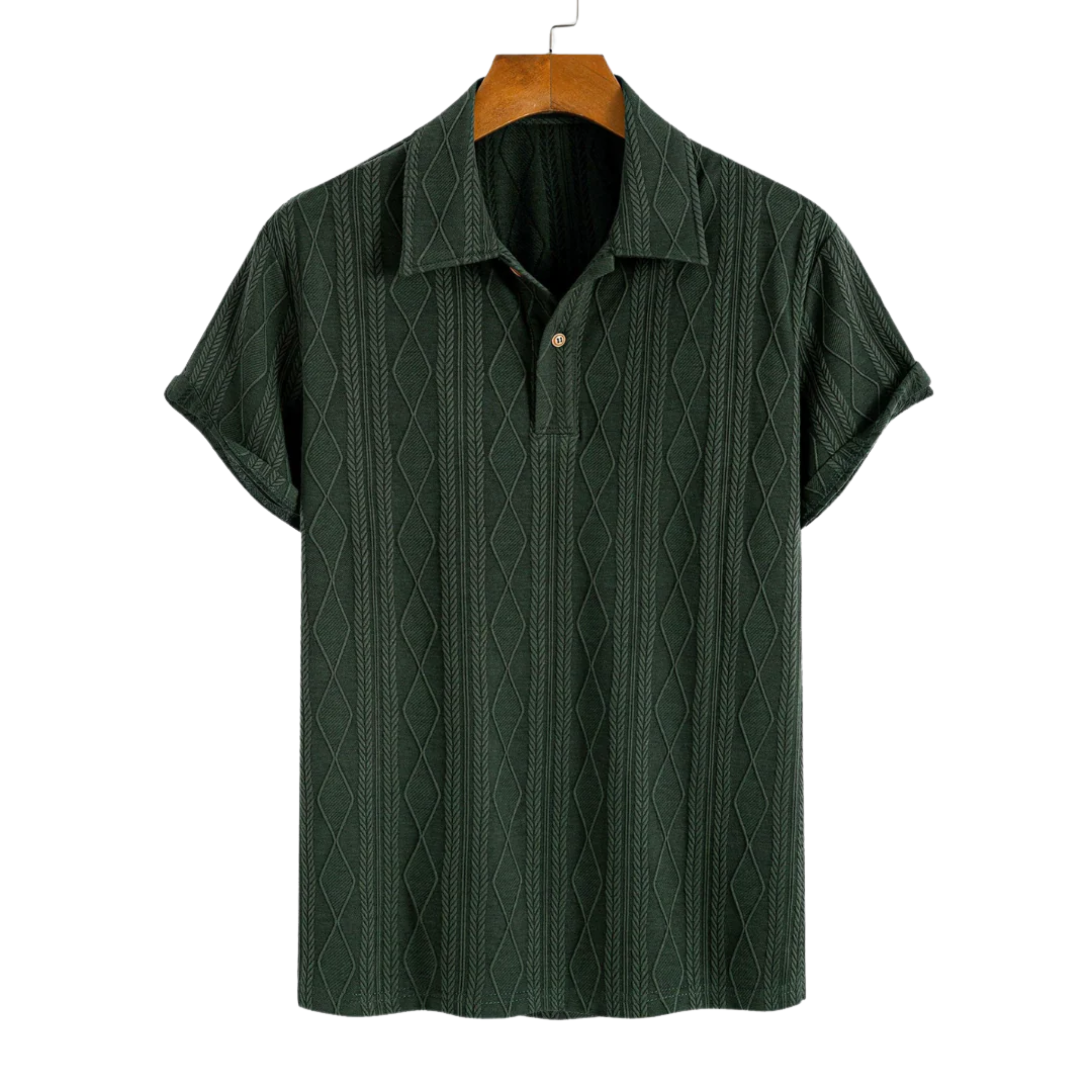 Loungewear Club™ - Polo Jacquard Tricoté avec Motif à Carreaux