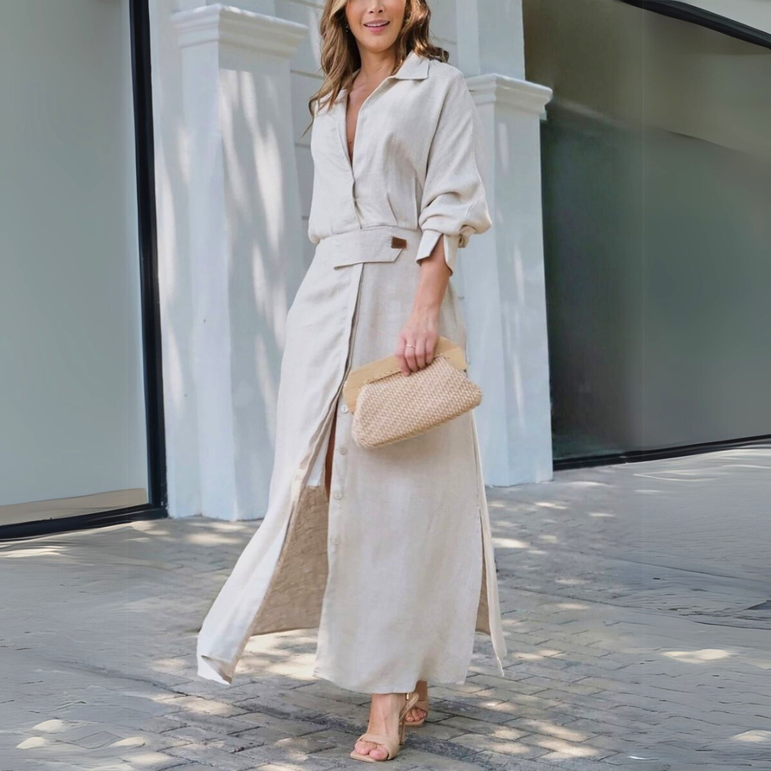 Jeanette | Robe maxi élégante à décolleté en V