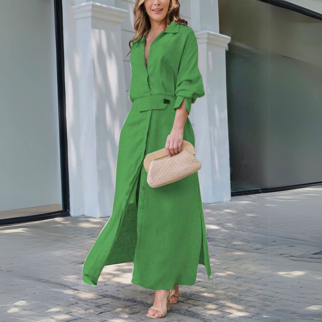 Jeanette | Robe maxi élégante à décolleté en V