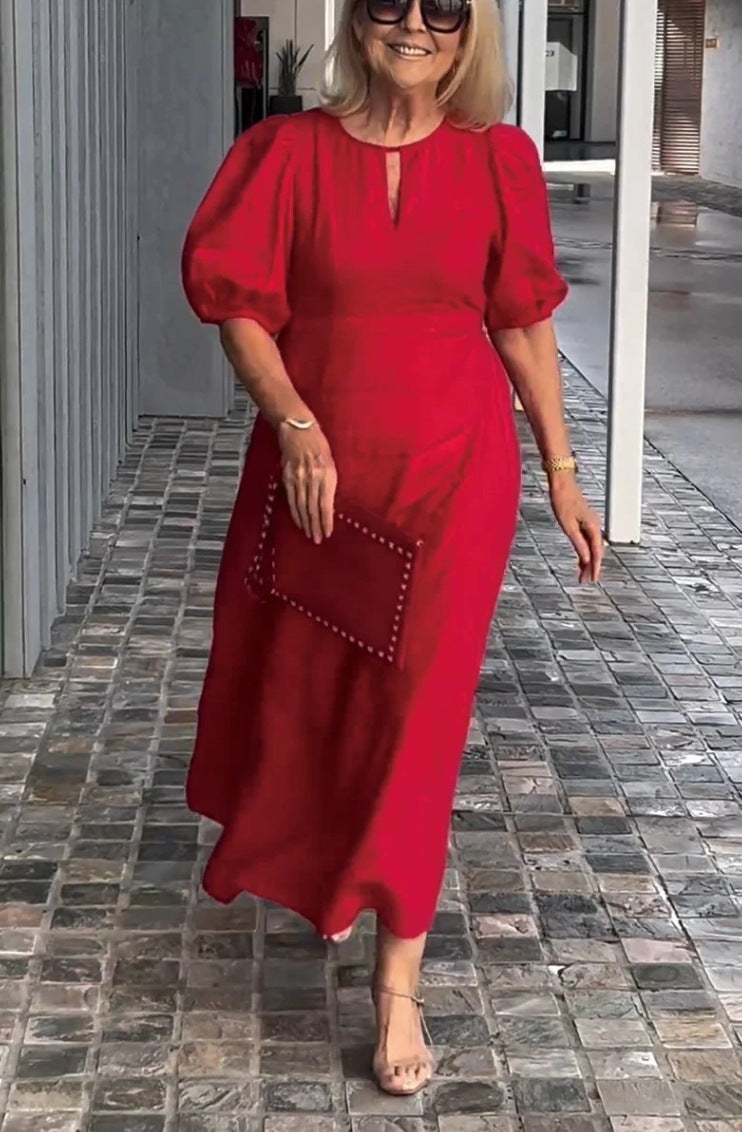 Carla™ - Robe Élégante à Manches Bouffantes