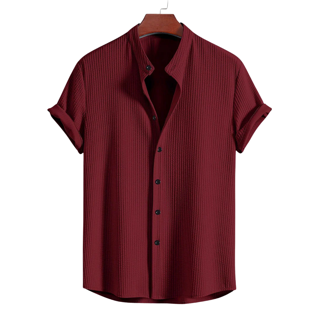 Loungewear Club™ - Chemise Côtelée avec Col Montant