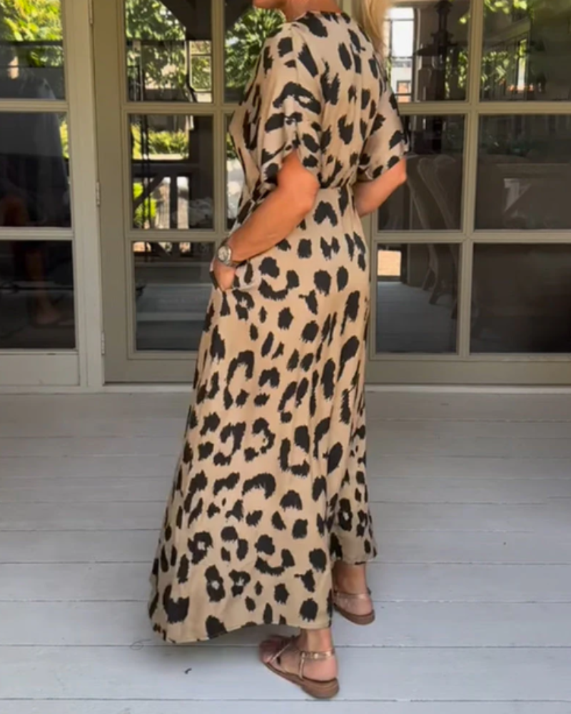 Loungewear Club™ | Robe maxi à motif léopard