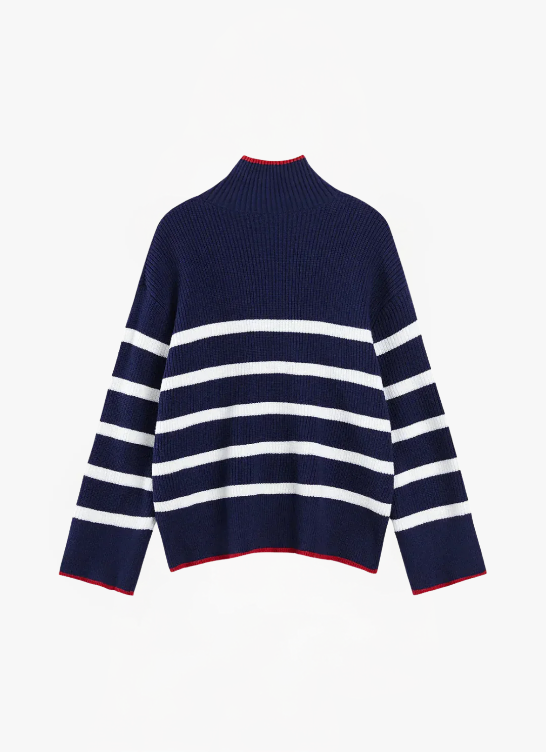Loungewear Club™ | Pull col montant à rayures contrastées