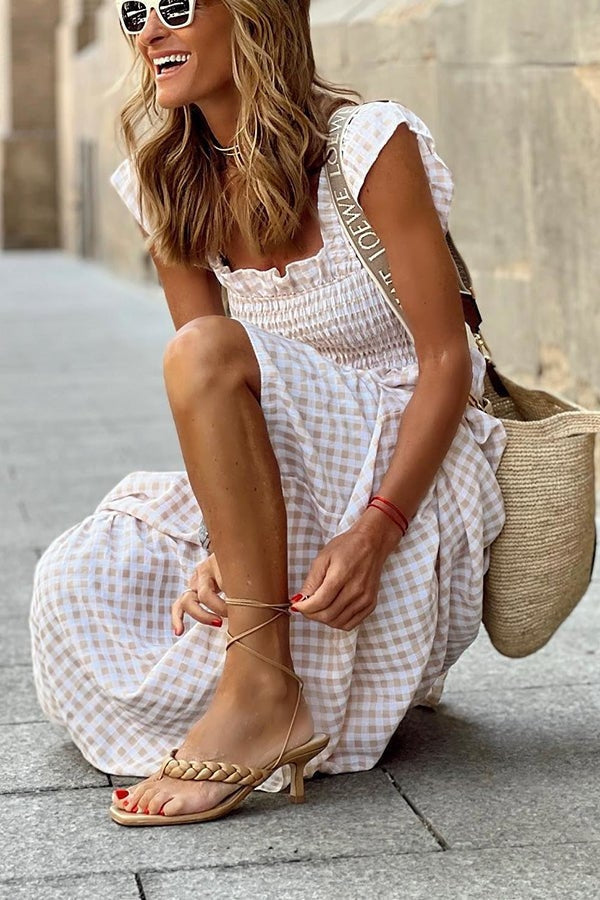 Odette™ - Robe d'été à carreaux élégante