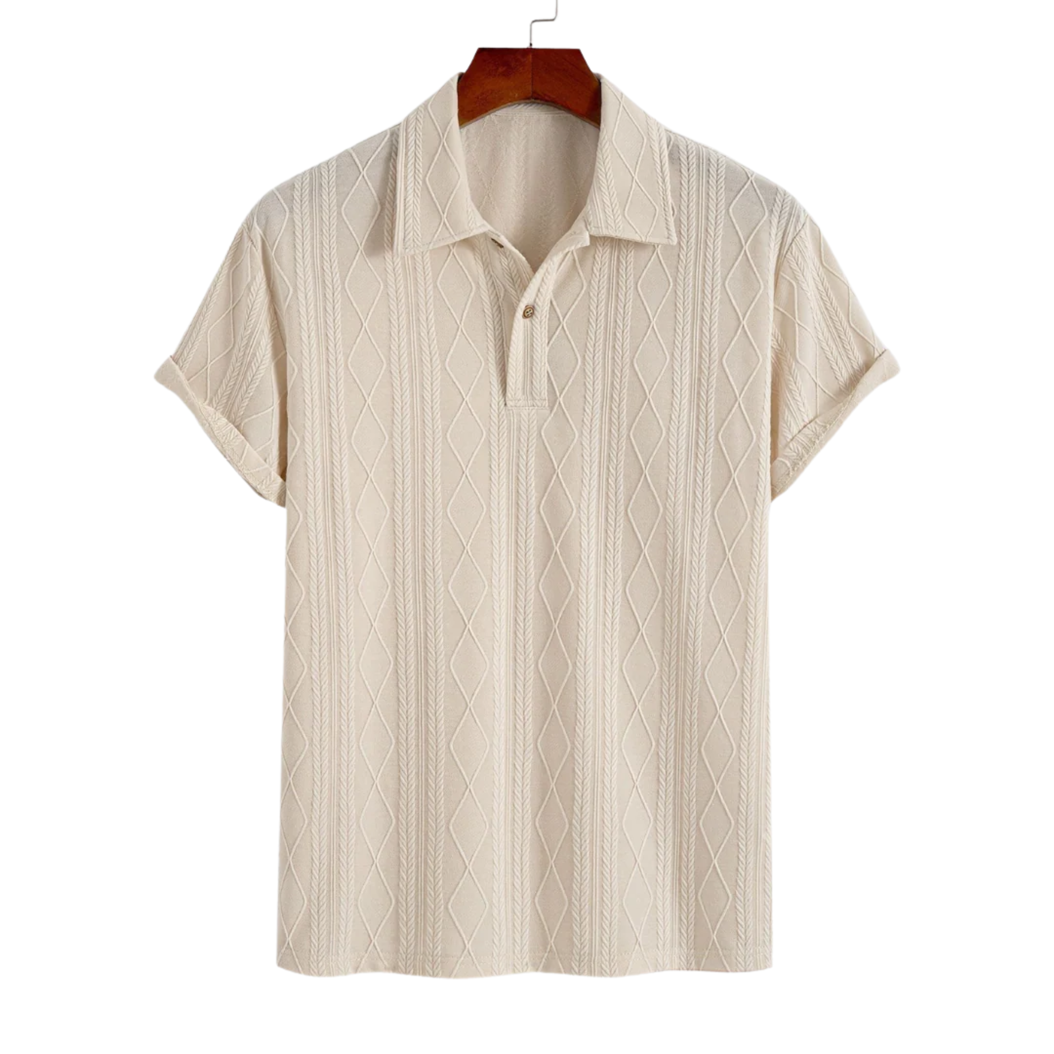 Loungewear Club™ - Polo Jacquard Tricoté avec Motif à Carreaux