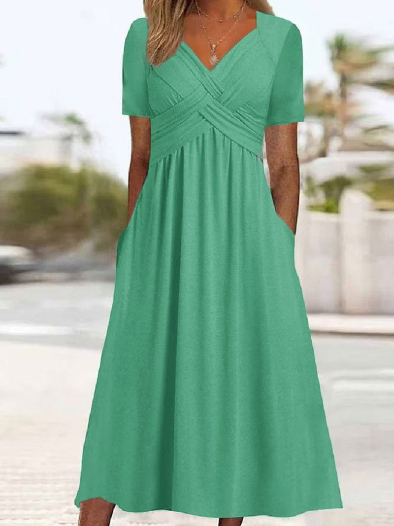 Loungewear Club™ | Robe midi avec couture à la taille et poches