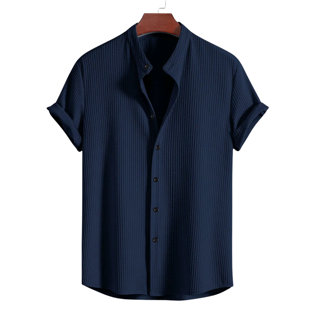 Loungewear Club™ - Chemise Côtelée avec Col Montant