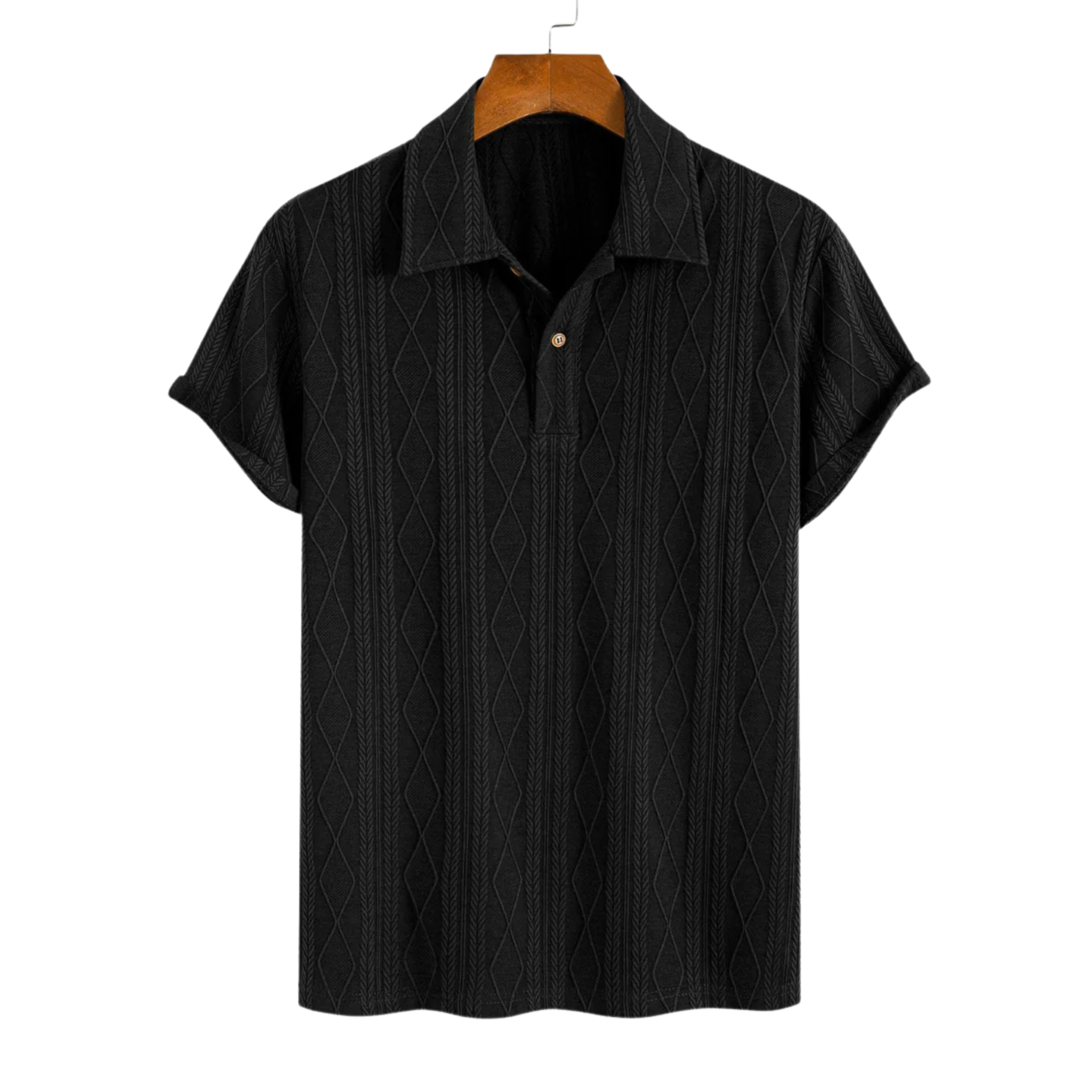 Loungewear Club™ - Polo Jacquard Tricoté avec Motif à Carreaux