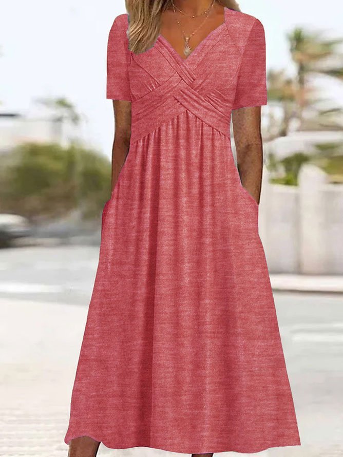 Loungewear Club™ | Robe midi avec couture à la taille et poches
