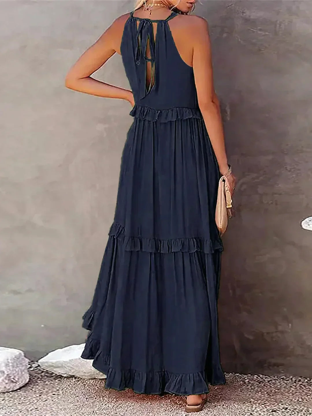 Emilia™ - Robe Maxi à Volants et Col Halter