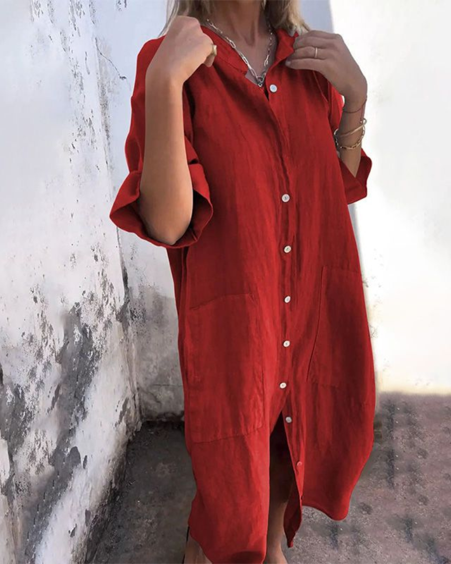 Melanie | Robe Chemise Décontractée Style Ibiza