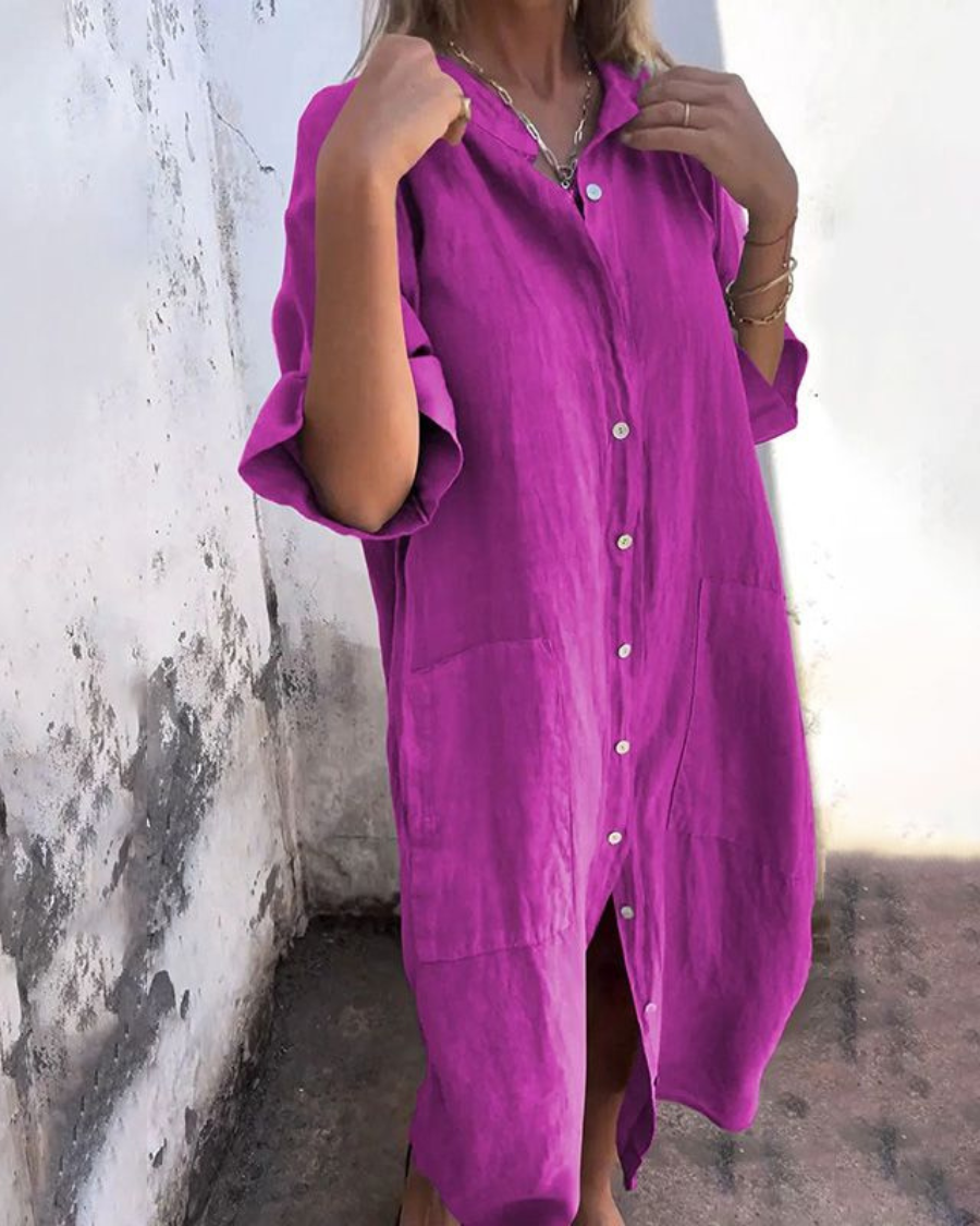 Melanie | Robe Chemise Décontractée Style Ibiza