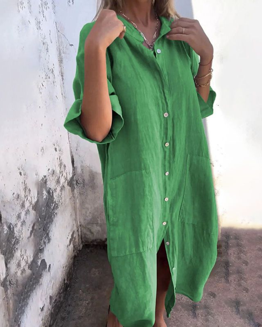 Melanie | Robe Chemise Décontractée Style Ibiza