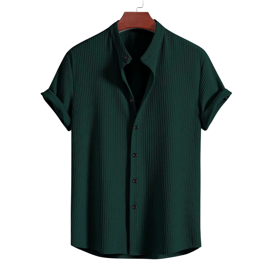 Loungewear Club™ - Chemise Côtelée avec Col Montant