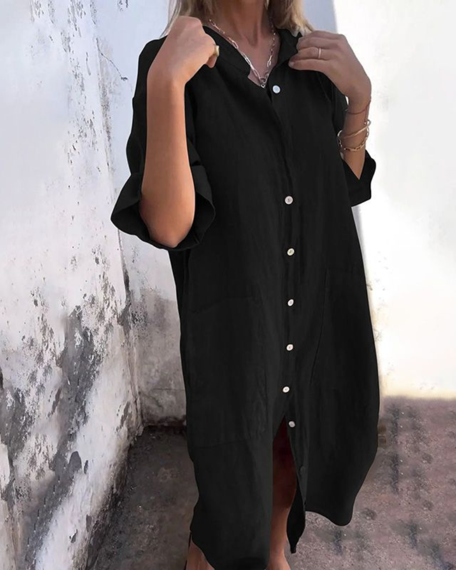 Melanie | Robe Chemise Décontractée Style Ibiza