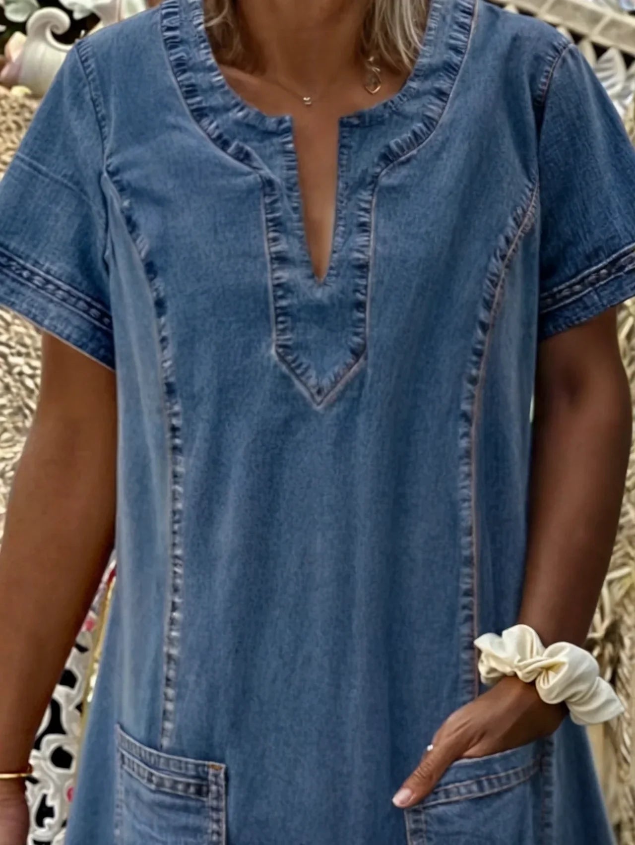 Loungewear Club™ | Robe tunique en jean avec poches