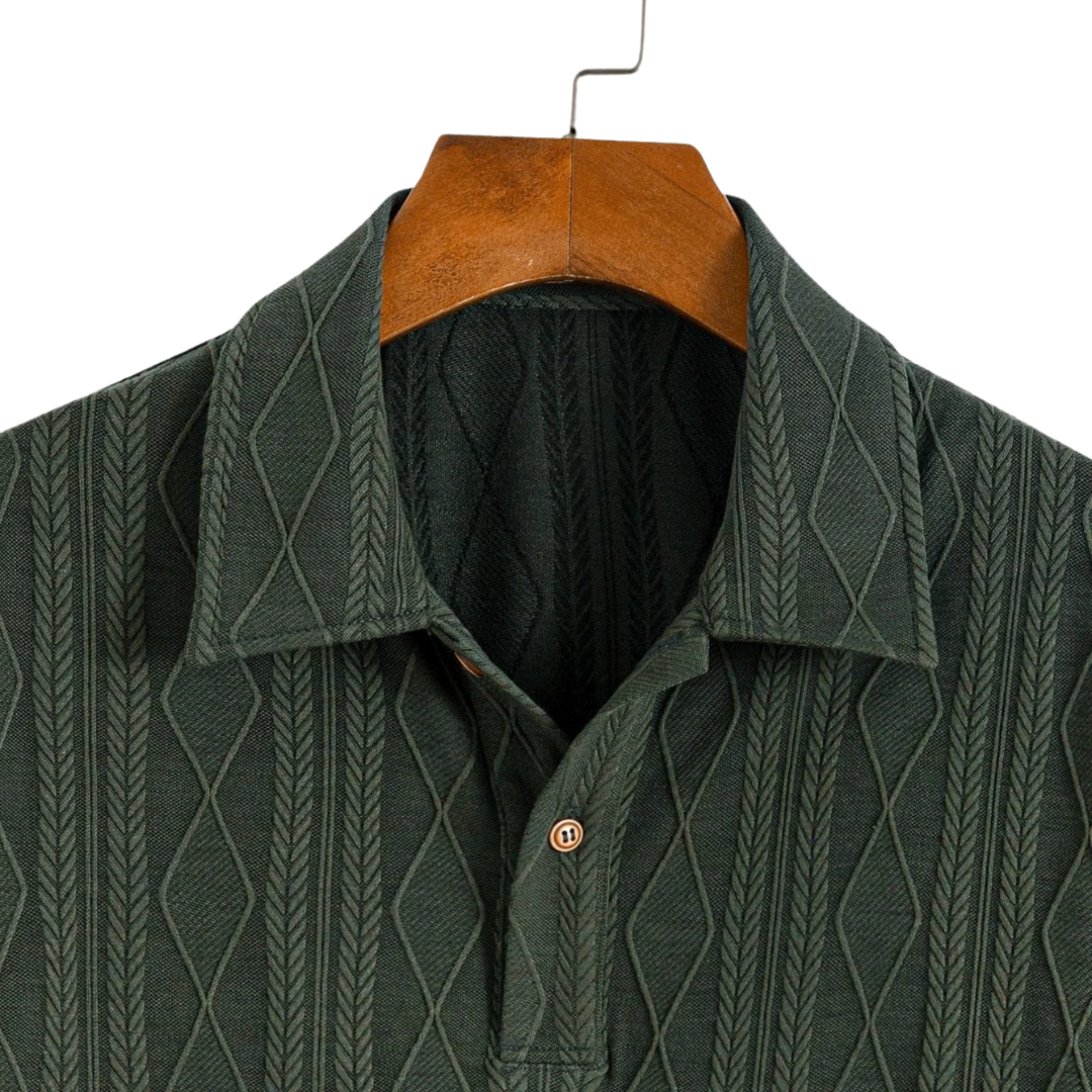 Loungewear Club™ - Polo Jacquard Tricoté avec Motif à Carreaux