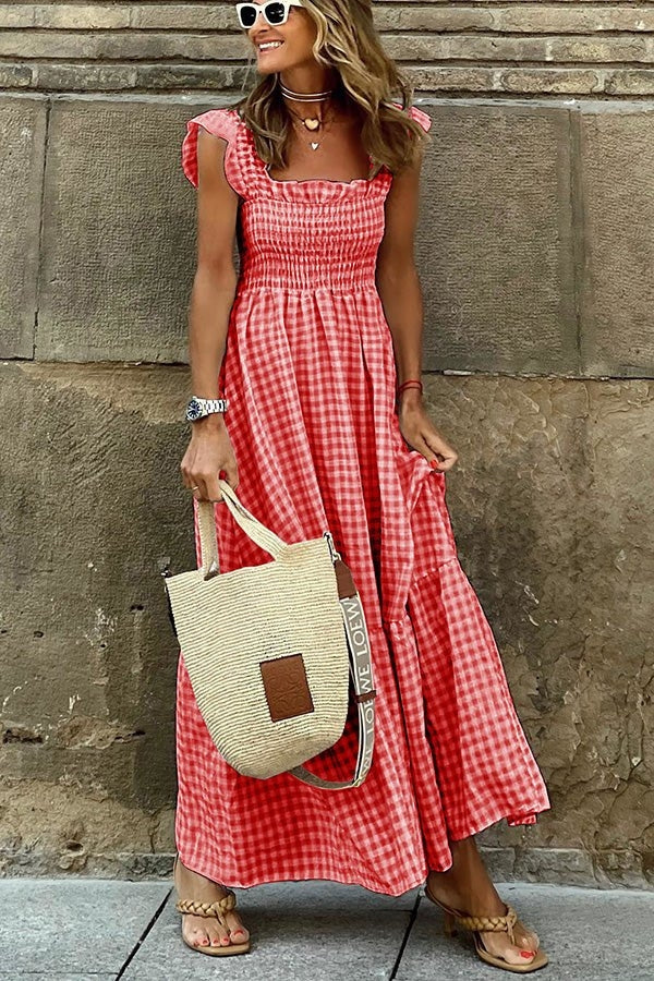 Odette™ - Robe d'été à carreaux élégante