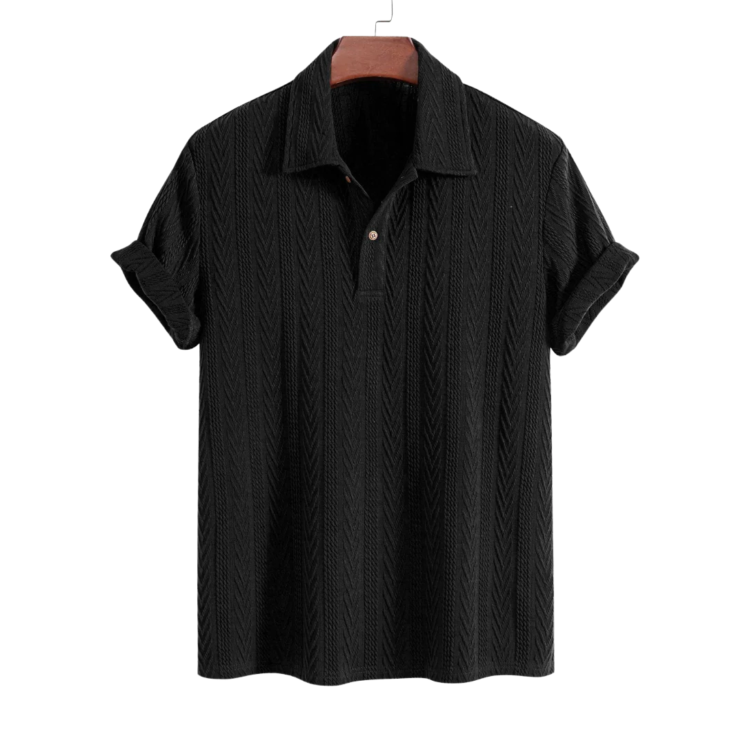 Loungewear Club™ - Polo Jacquard Géométrique Tricoté