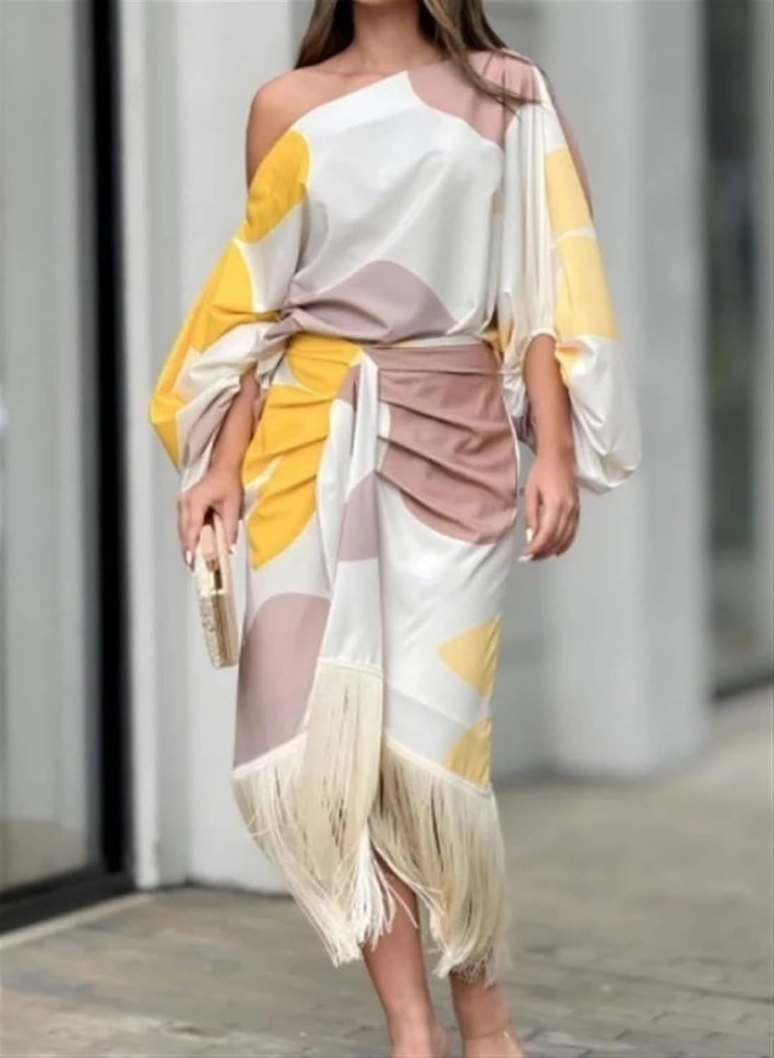 Loungewear Club™ | Robe en satin avec manches bouffantes
