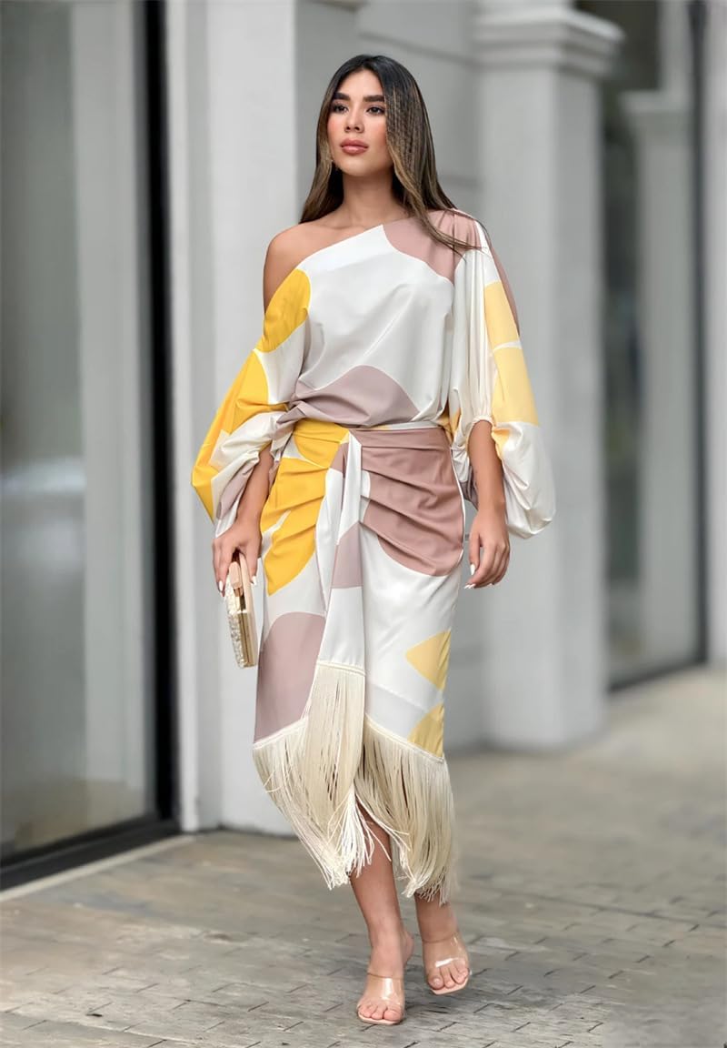 Loungewear Club™ | Robe en satin avec manches bouffantes