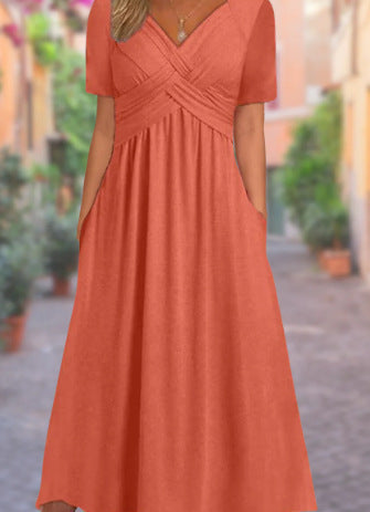 Loungewear Club™ | Robe midi avec couture à la taille et poches