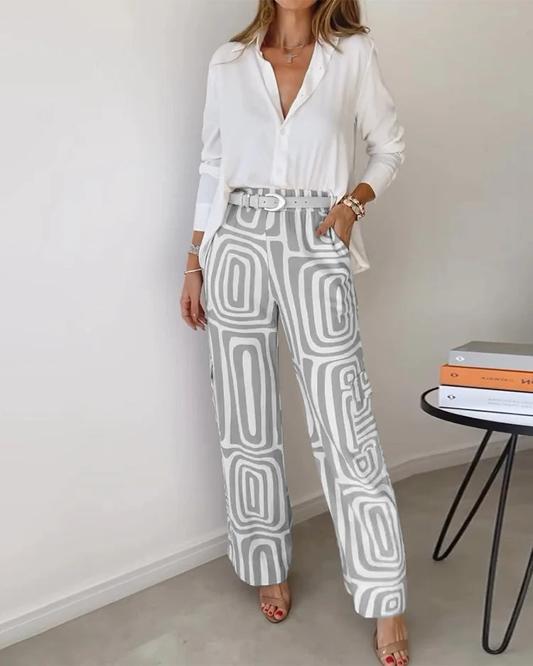 Loungewear Club™ | Ensemble Retro-Chic avec Pantalon Large