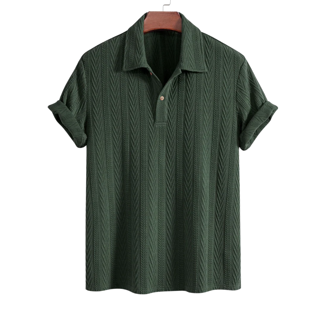 Loungewear Club™ - Polo Jacquard Géométrique Tricoté