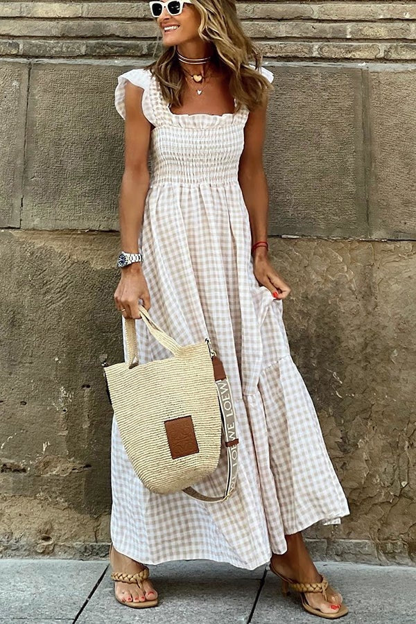 Odette™ - Robe d'été à carreaux élégante