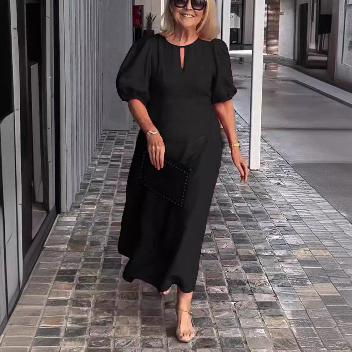 Carla™ - Robe Élégante à Manches Bouffantes
