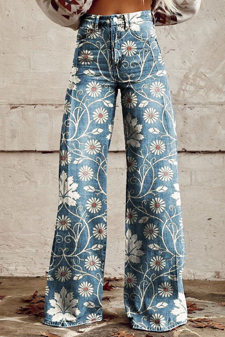 Margherita | Pantalon Boho Élégant avec Imprimé Floral