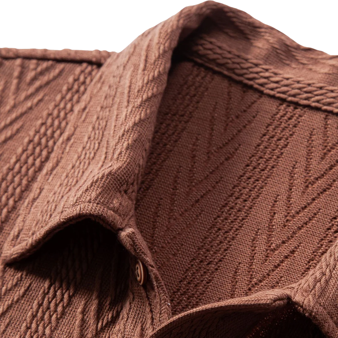 Loungewear Club™ - Polo Jacquard Géométrique Tricoté